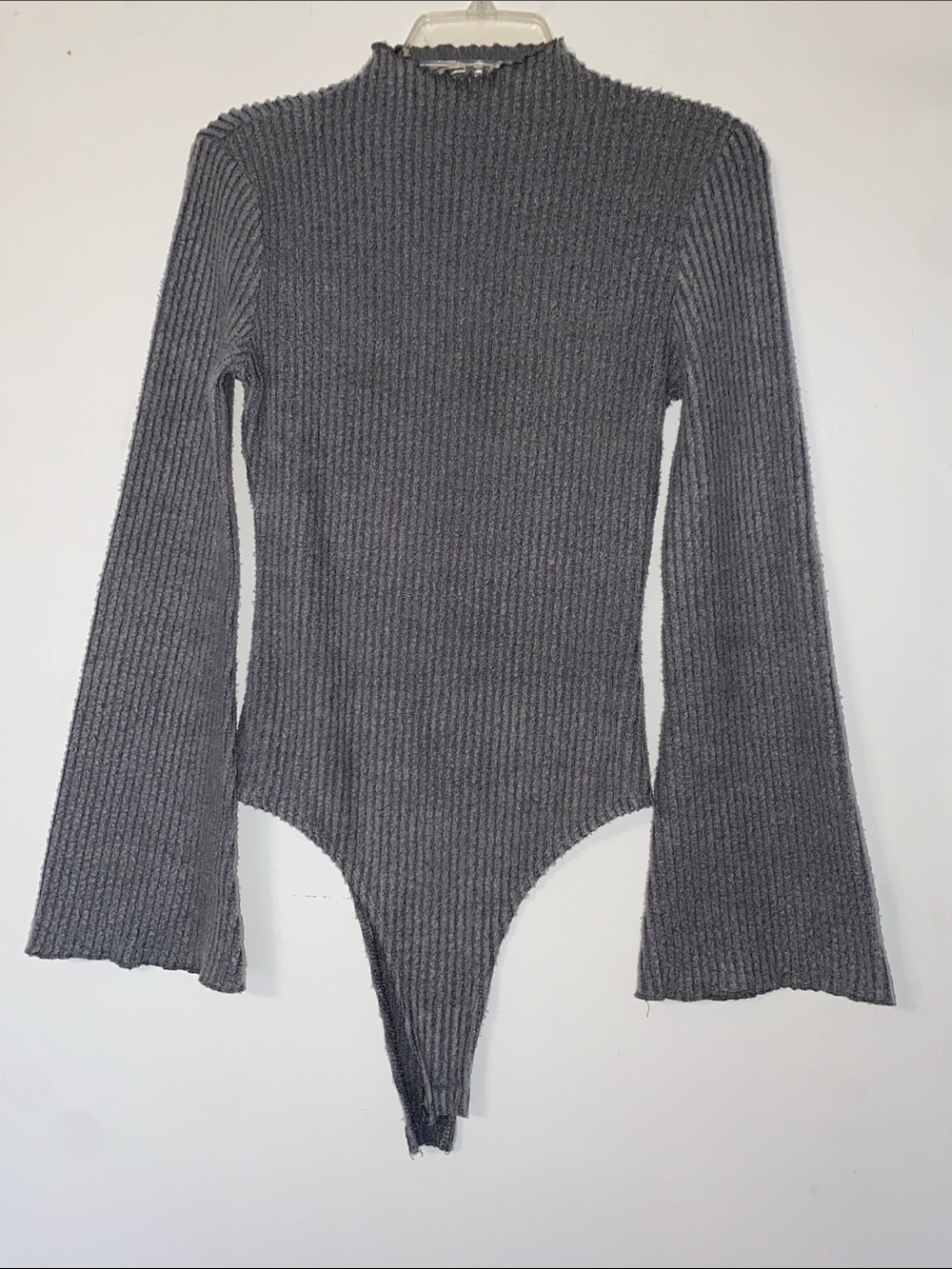 SHEIN Gray Ribbed Bodysuit